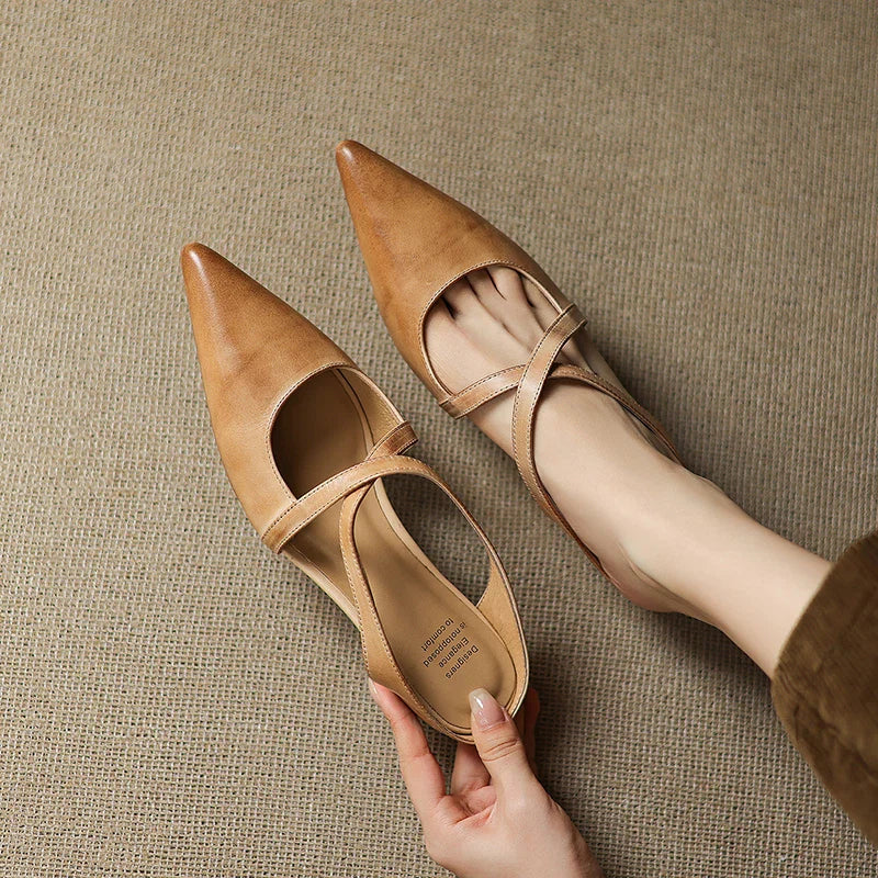 Mules da donna in vera pelle – Eleganti, comode, facili da indossare, stile casual