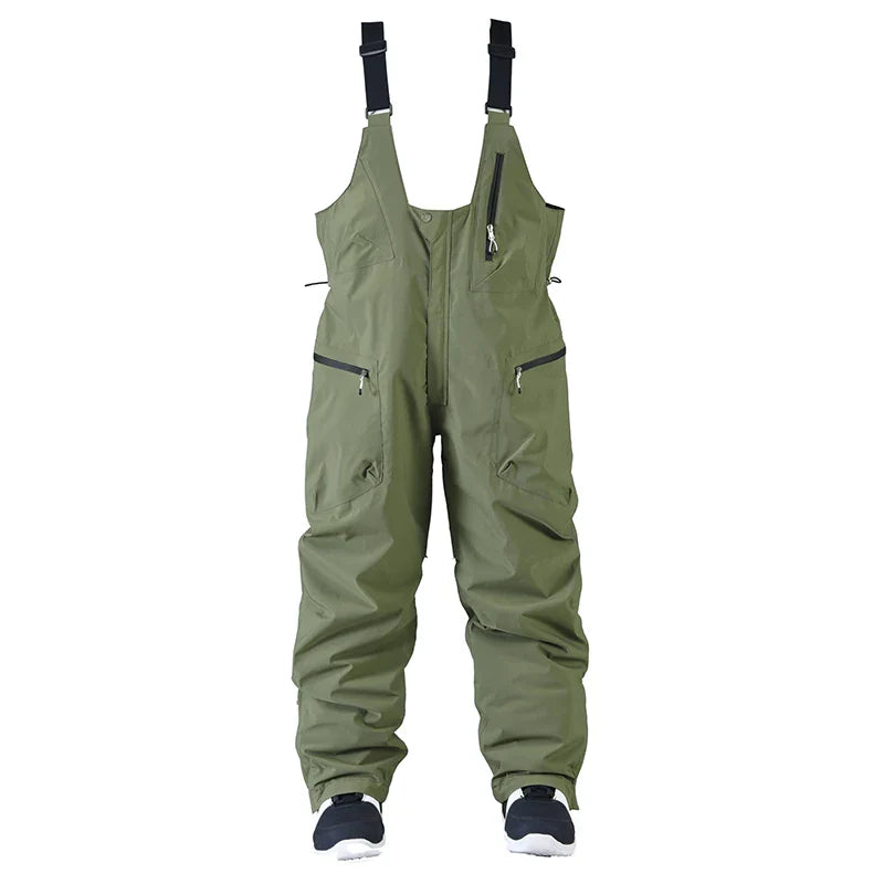 Pantaloni da sci regolabili unisex – Pantaloni da neve con bretelle e chiusura con cerniera