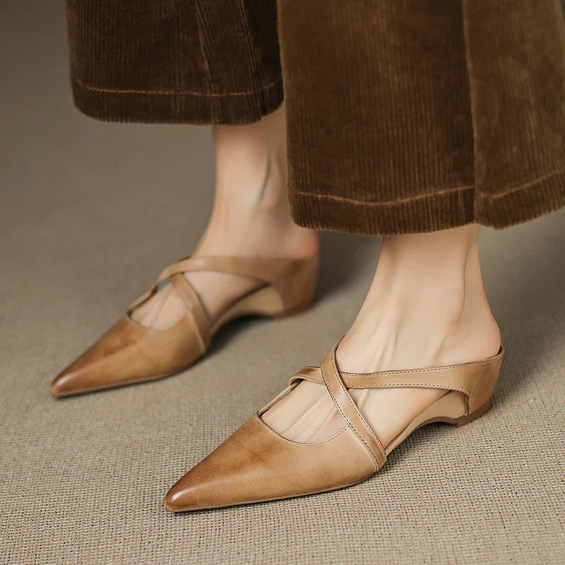 Mules da donna in vera pelle – Eleganti, comode, facili da indossare, stile casual
