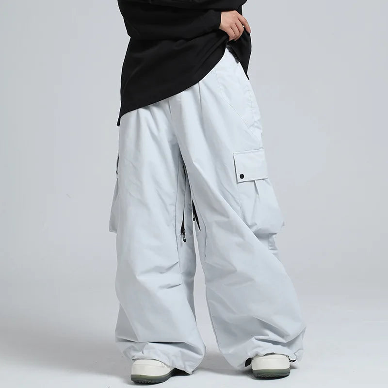 Pantaloni da sci unisex larghi – Pantaloni da snowboard traspiranti con cerniera e isolamento