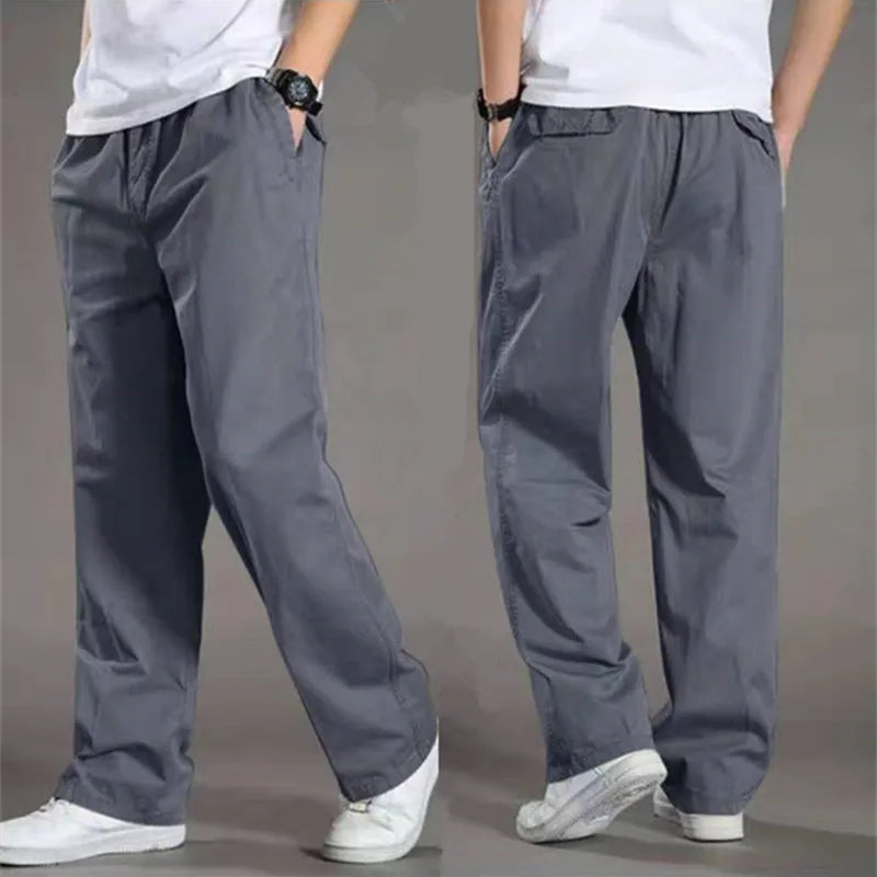Pantaloni cargo casual da uomo – Pantaloni per tutti i giorni con elastico in vita