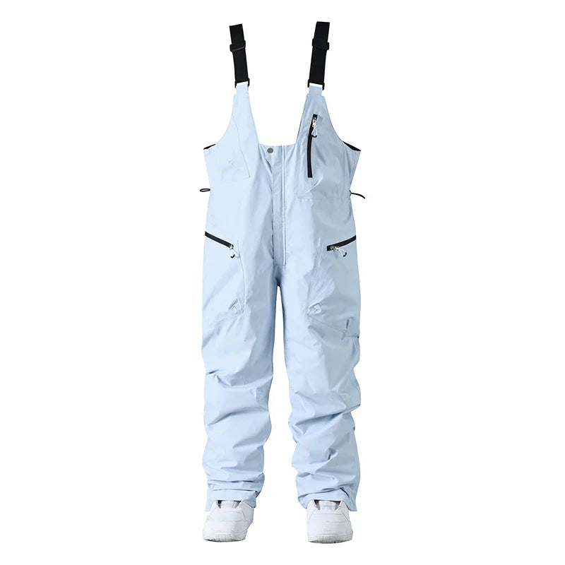 Pantaloni da sci regolabili unisex – Pantaloni da neve con bretelle e chiusura con cerniera