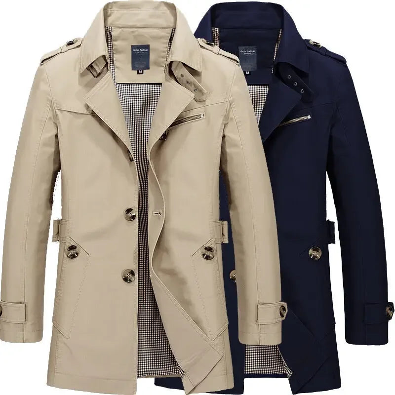 Trench classico leggero e confortevole da uomo - Resistente, elegante, senza tempo, estivo, casual, da viaggio