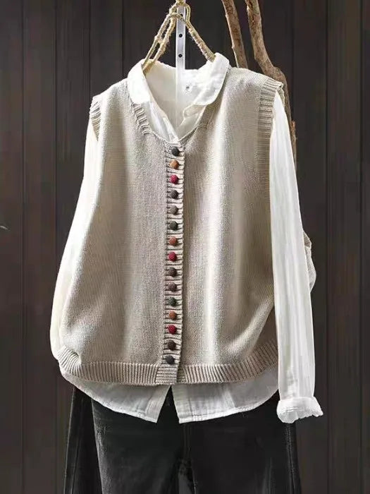 Cardigan da donna ampio – Scollo a V e maniche corte