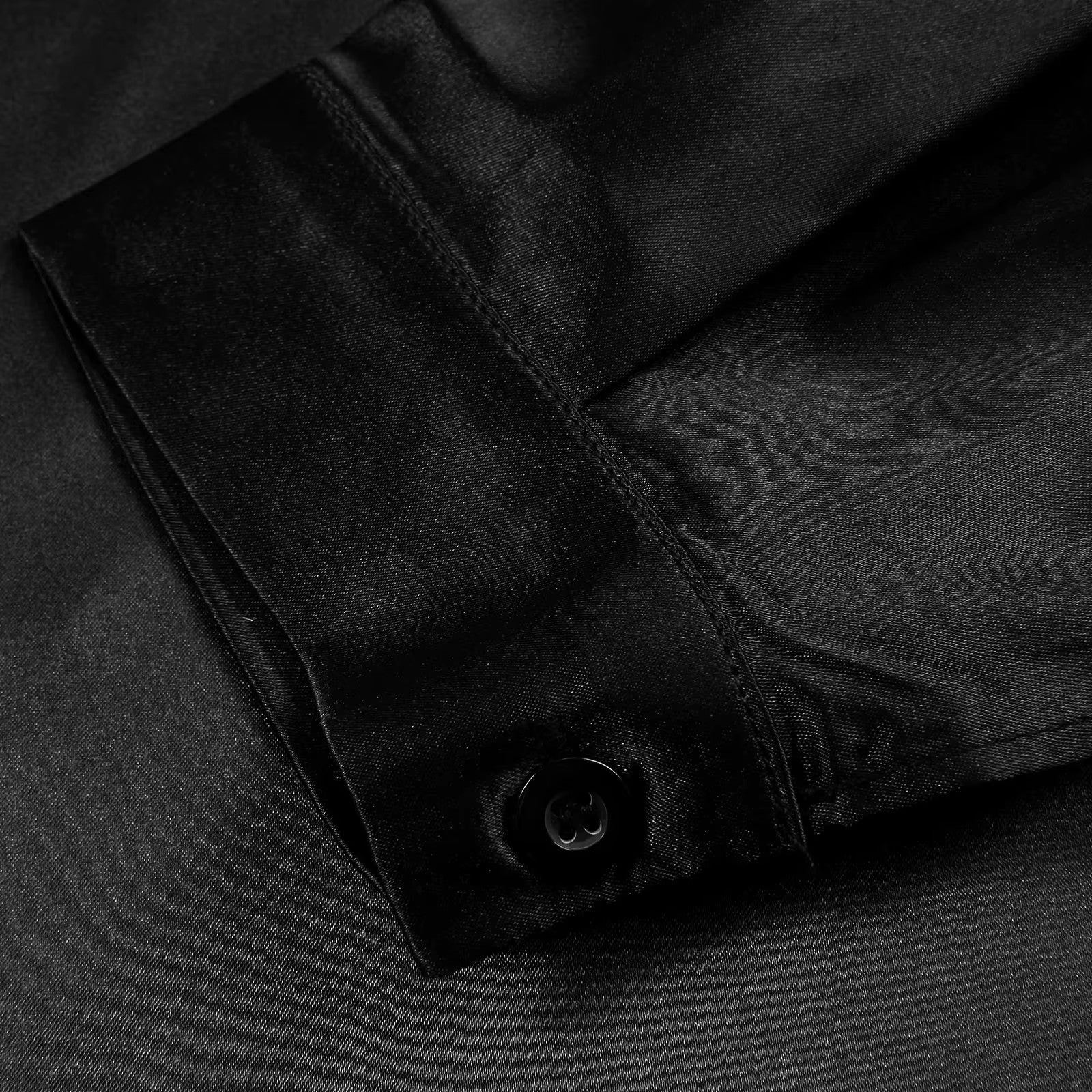 Camicetta satinata da donna con scollatura profonda – Blusa elegante fluida