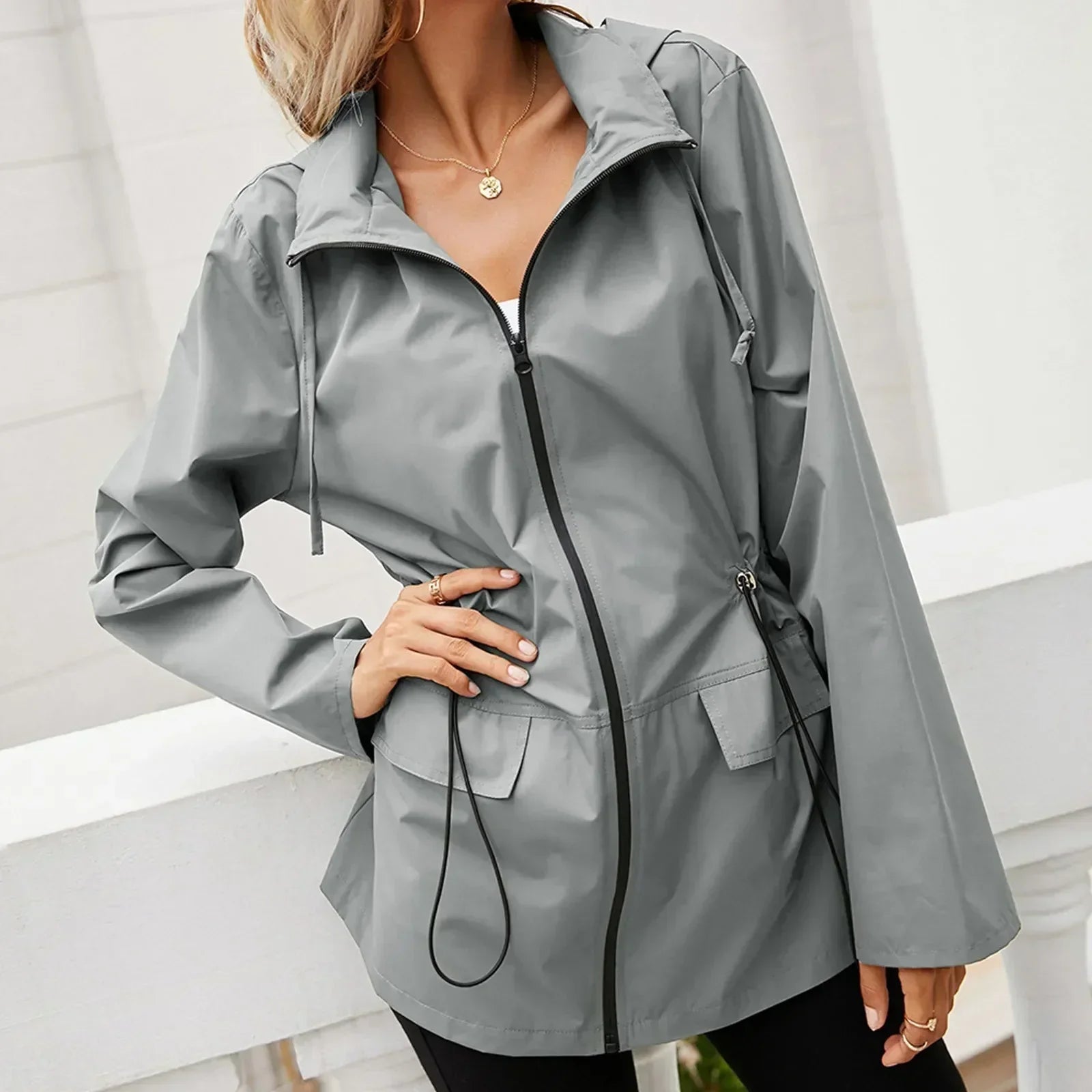 Giacca leggera da donna con zip - giacca casual outdoor elegante