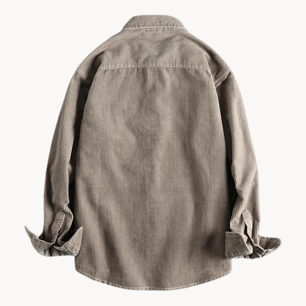 Camicia da uomo con bottoni e lavorazione a coste – Camicia casual e strutturata