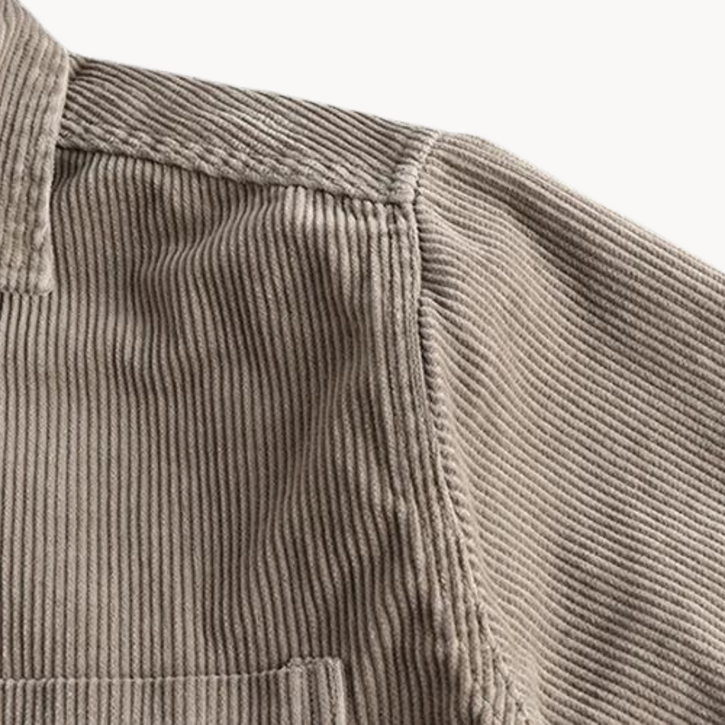 Camicia da uomo con bottoni e lavorazione a coste – Camicia casual e strutturata