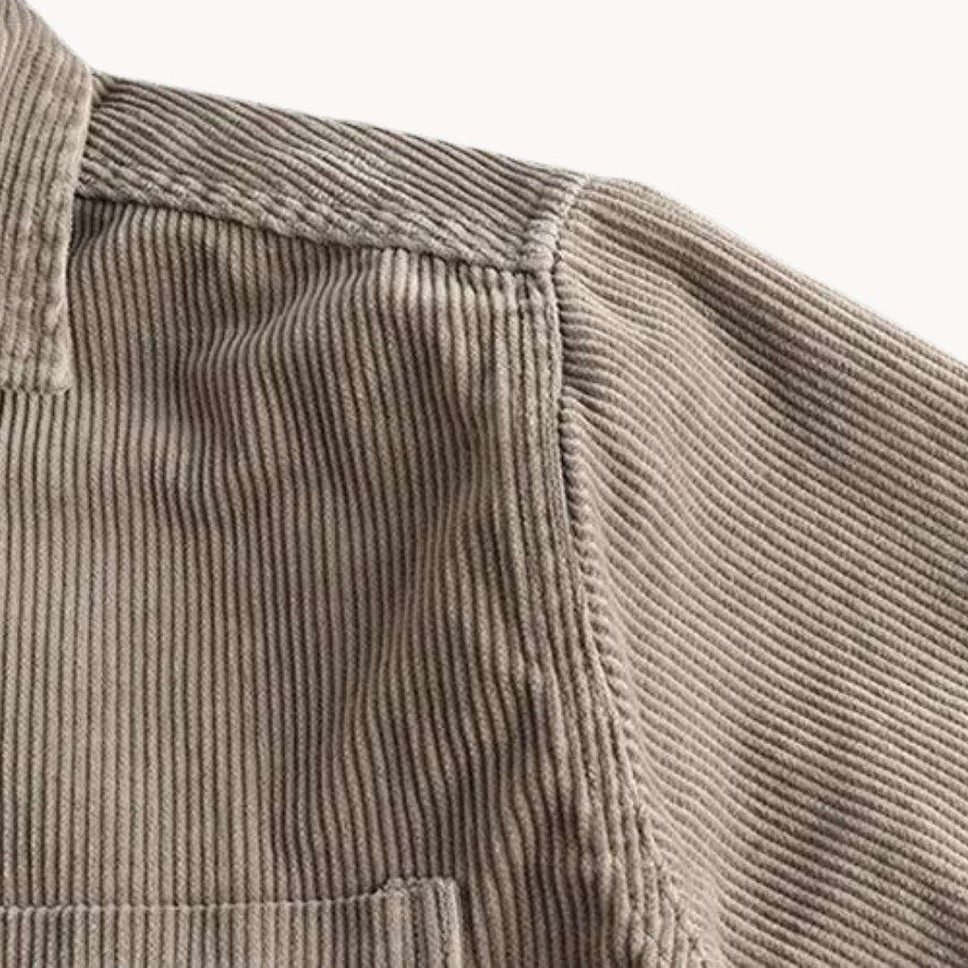 Camicia da uomo con bottoni e lavorazione a coste – Camicia casual e strutturata