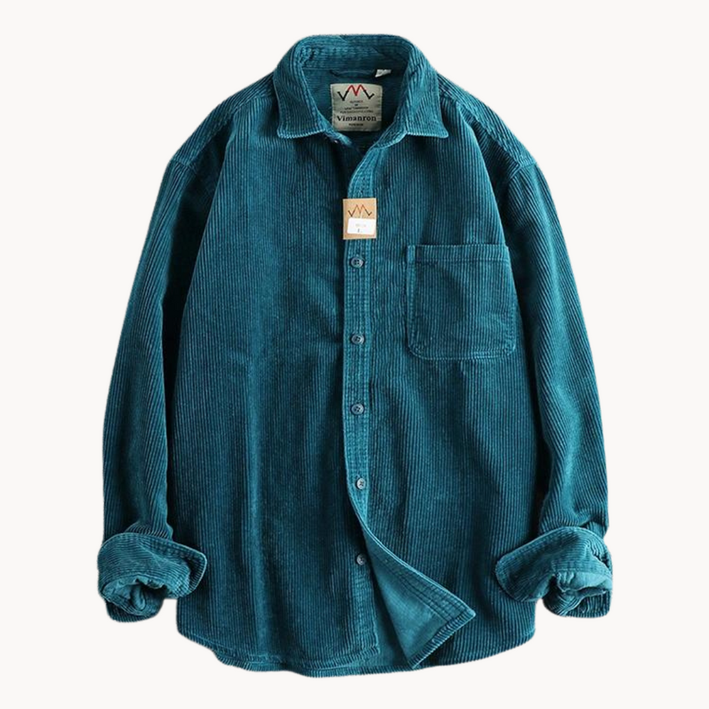 Camicia da uomo con bottoni e lavorazione a coste – Camicia casual e strutturata