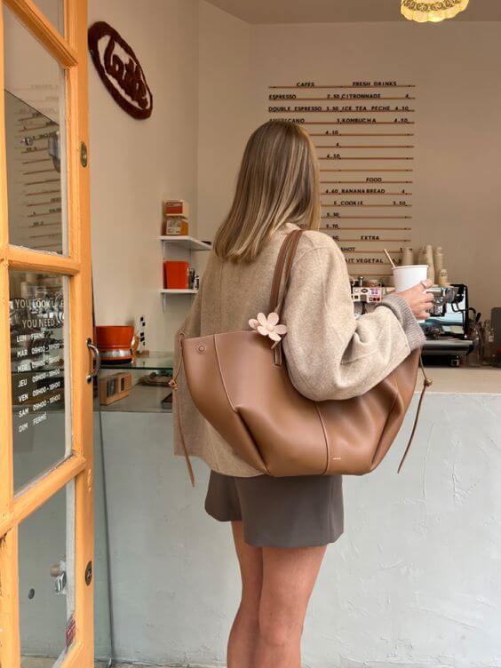 Elegante borsa tote vintage da donna - Grande borsa a mano in pelle con tracolla, capienza generosa, stile quotidiano raffinato