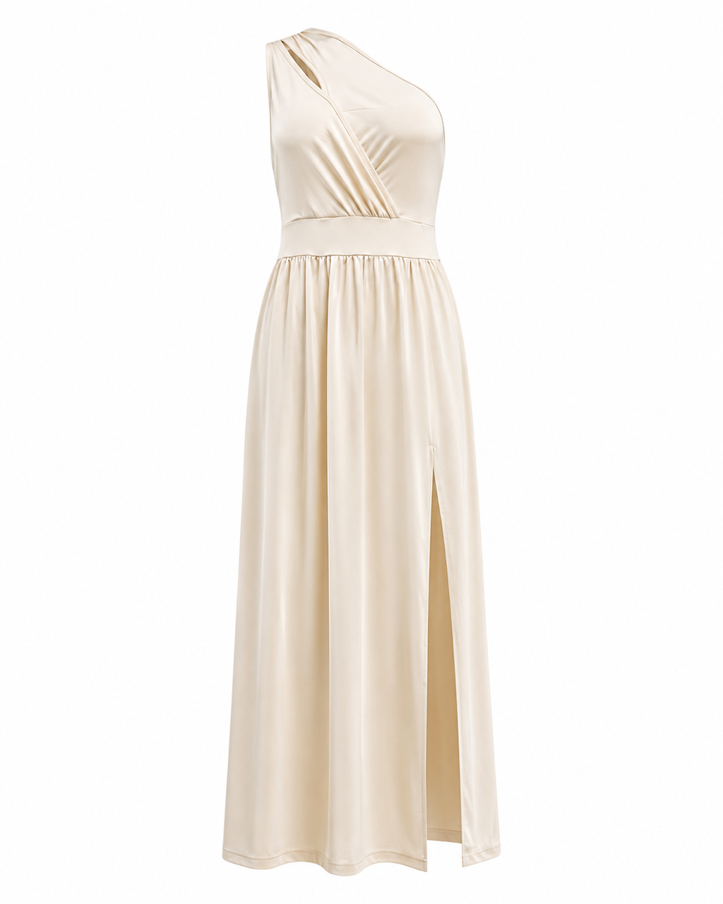 Abito da sera maxi asimmetrico da donna con spacco - Elegante e glamour
