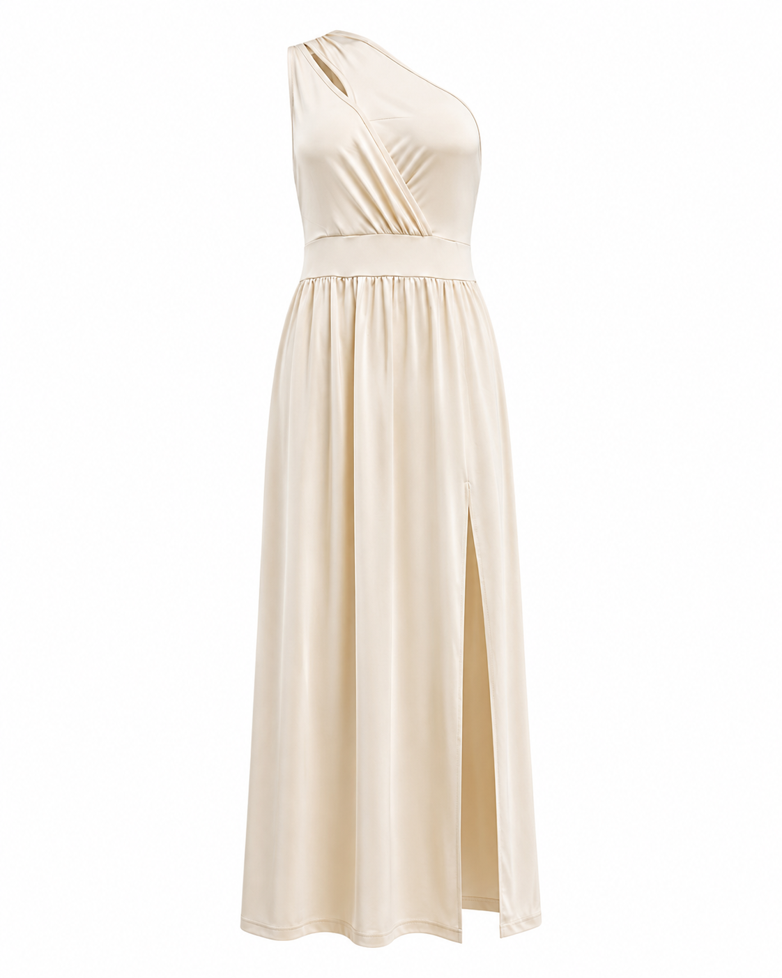 Abito da sera maxi asimmetrico da donna con spacco - Elegante e glamour