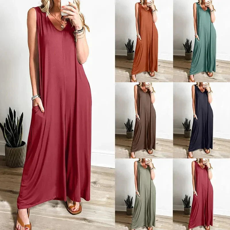 Tuta intera donna autunno – Jumpsuit morbida traspirante comoda per ogni figura