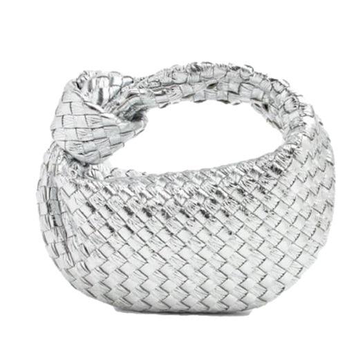 Mini borsa intrecciata da donna - Stile trendy con manico annodato