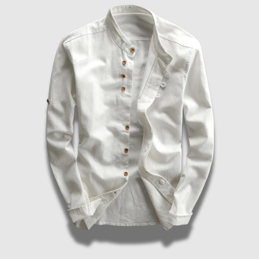 Camicia giapponese lunga da uomo con bottoni