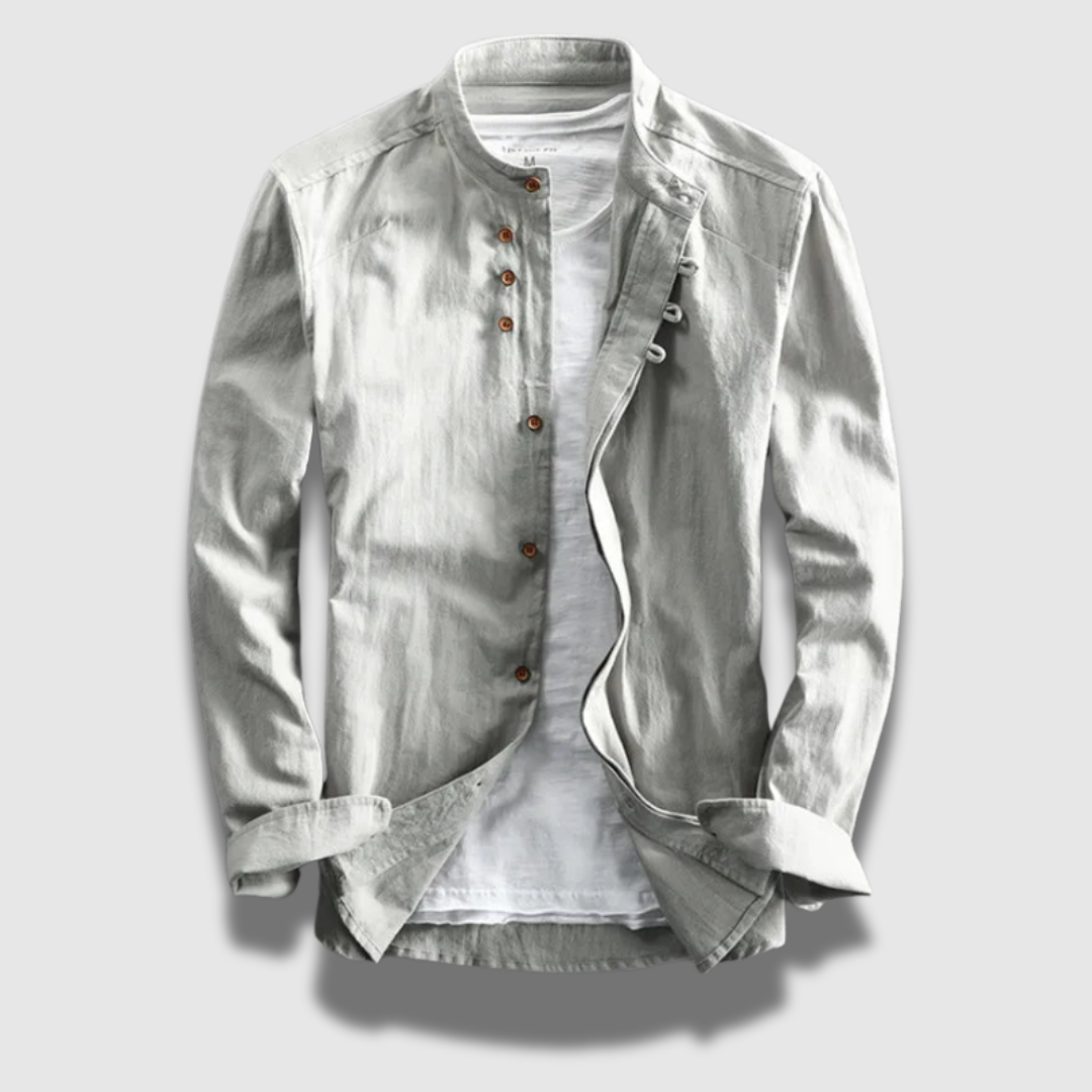 Camicia giapponese lunga da uomo con bottoni