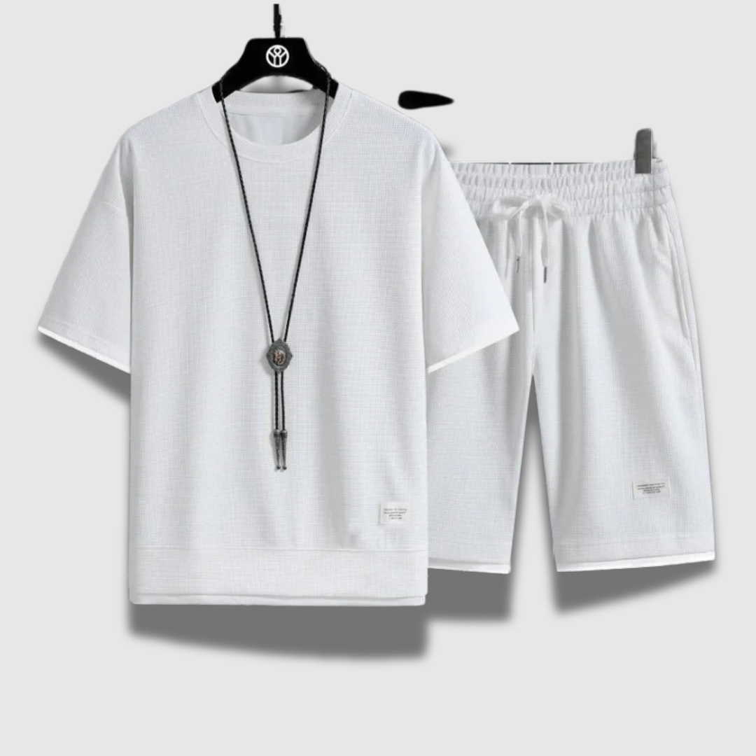 Set di camicia e pantaloncini casual per uomo