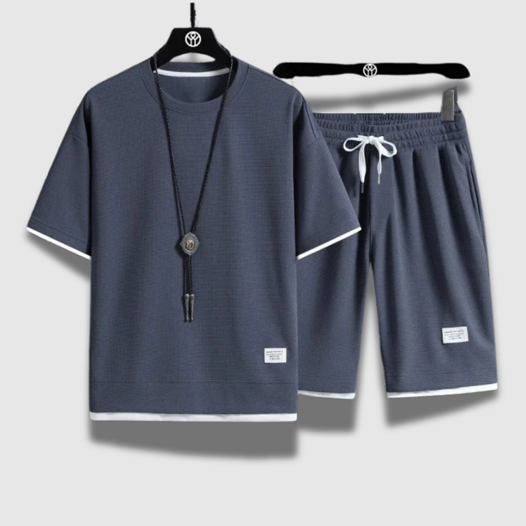 Set di camicia e pantaloncini casual per uomo
