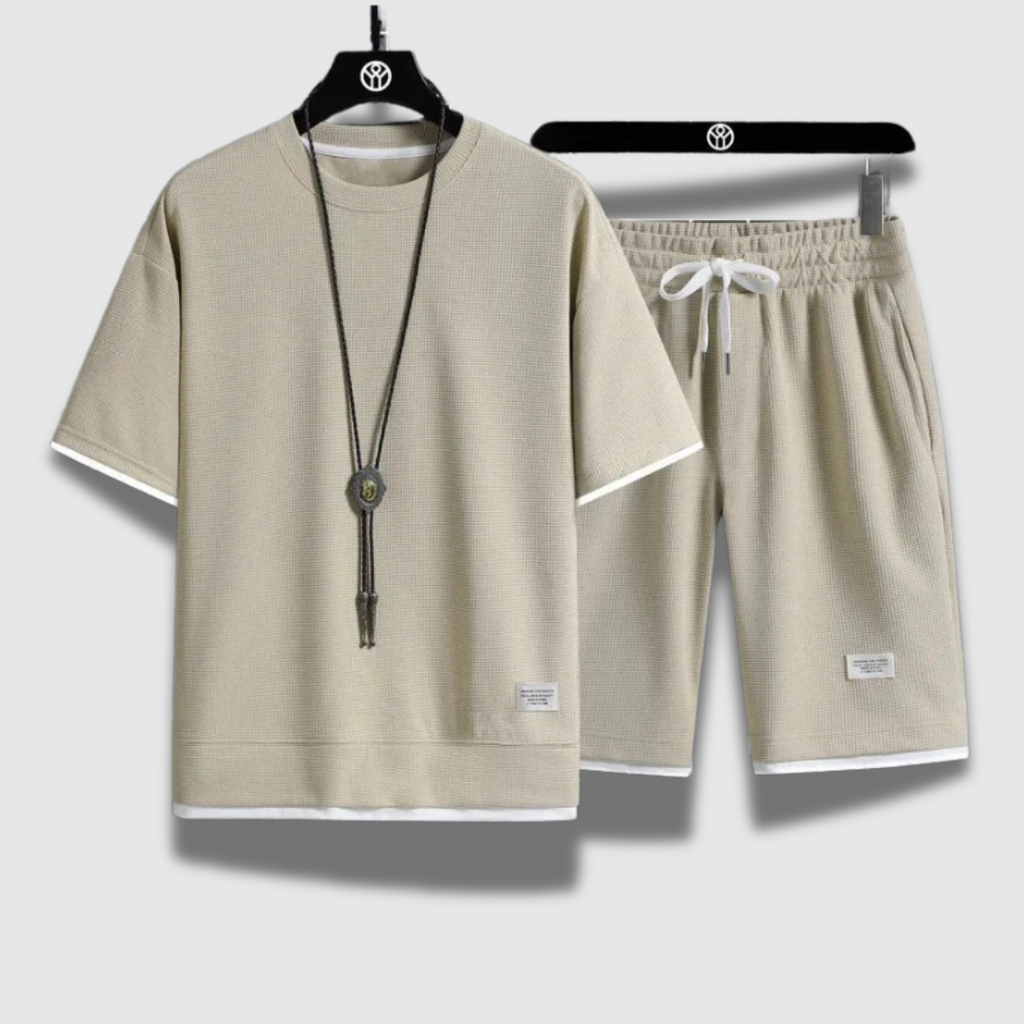 Set di camicia e pantaloncini casual per uomo