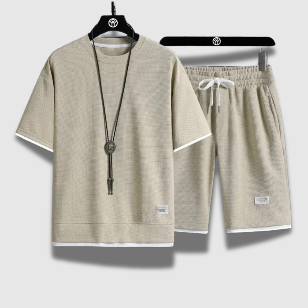 Set di camicia e pantaloncini casual per uomo