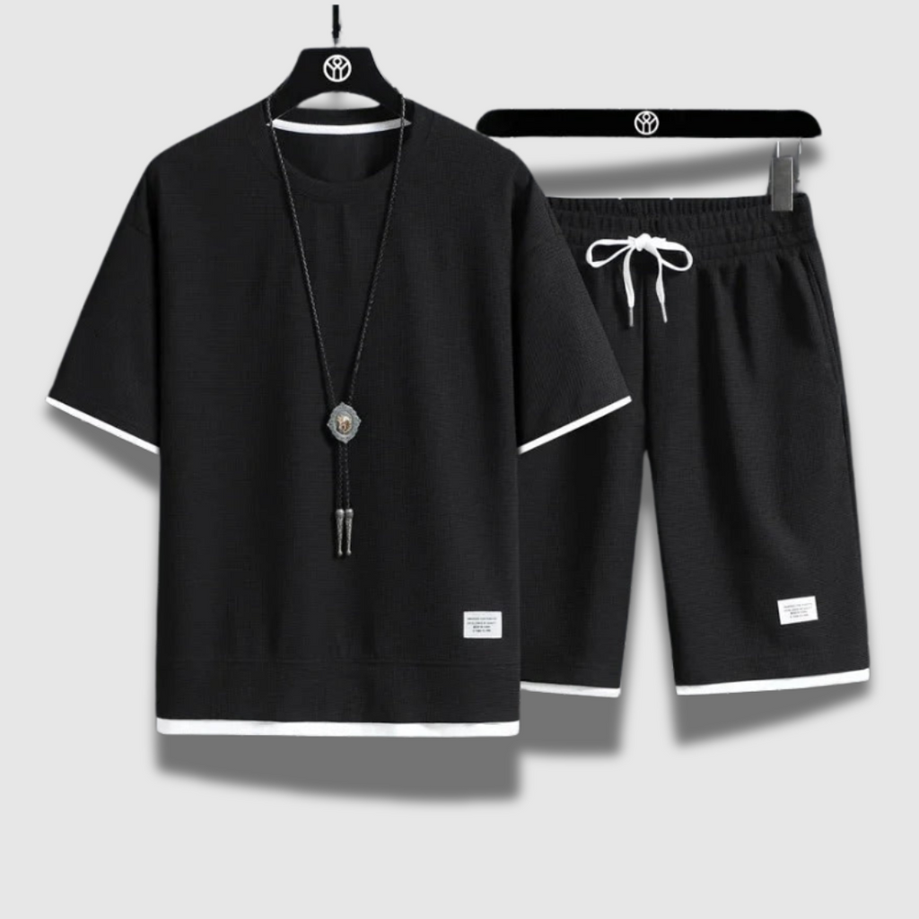 Set di camicia e pantaloncini casual per uomo