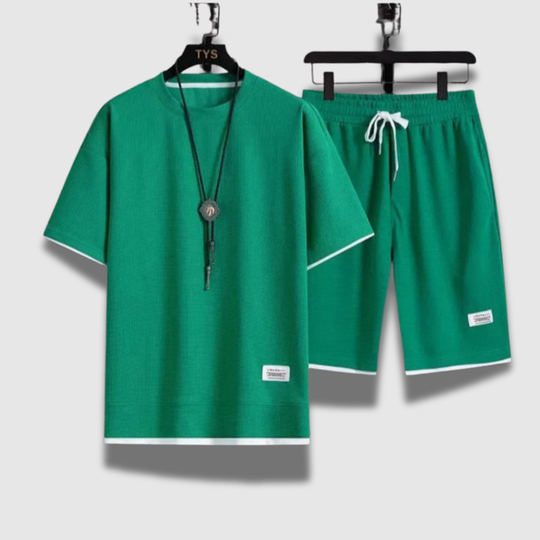 Set di camicia e pantaloncini casual per uomo