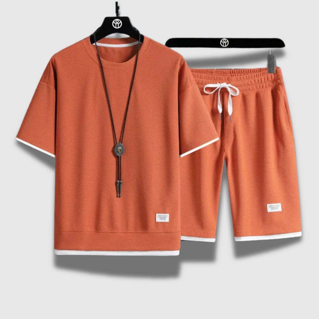 Set di camicia e pantaloncini casual per uomo