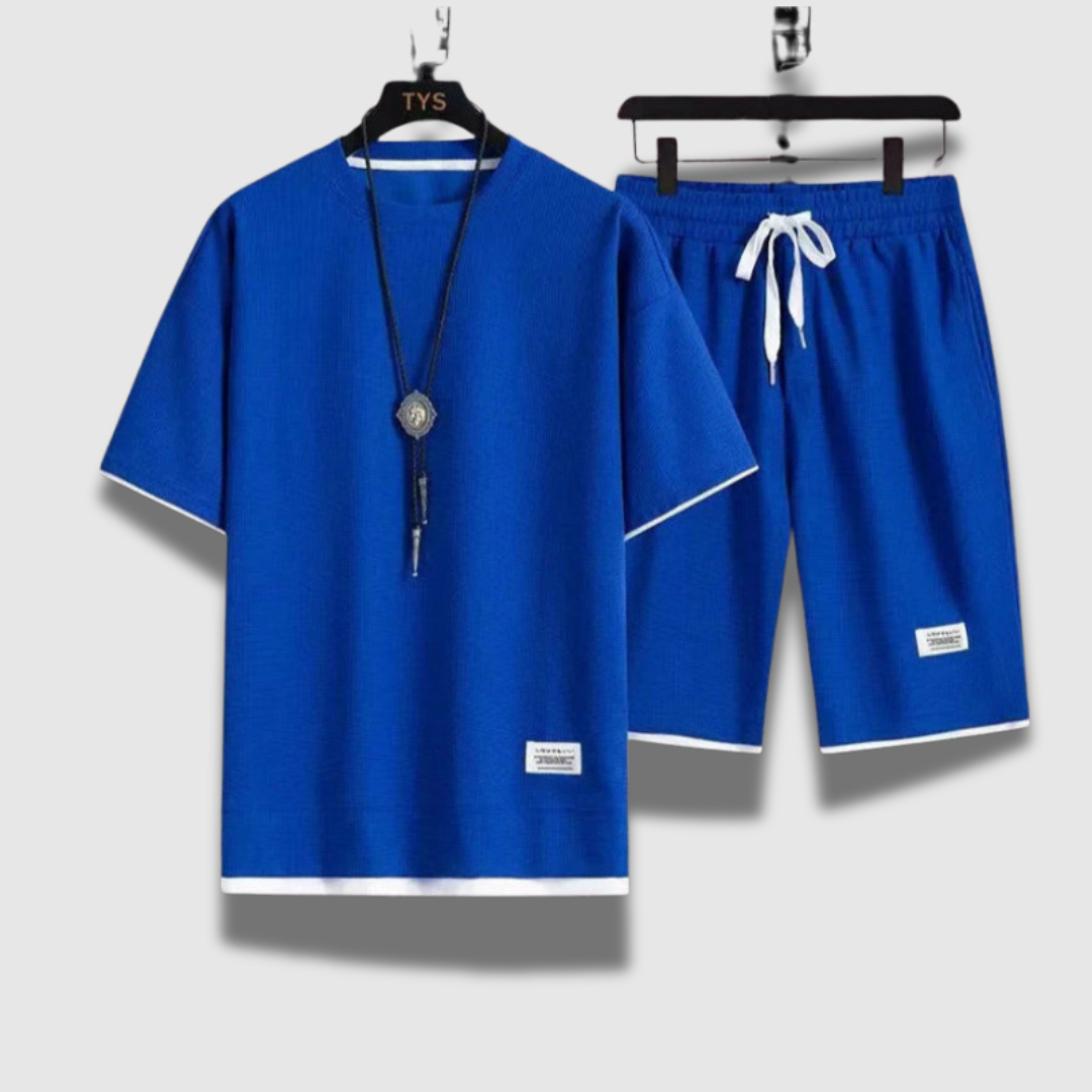 Set di camicia e pantaloncini casual per uomo