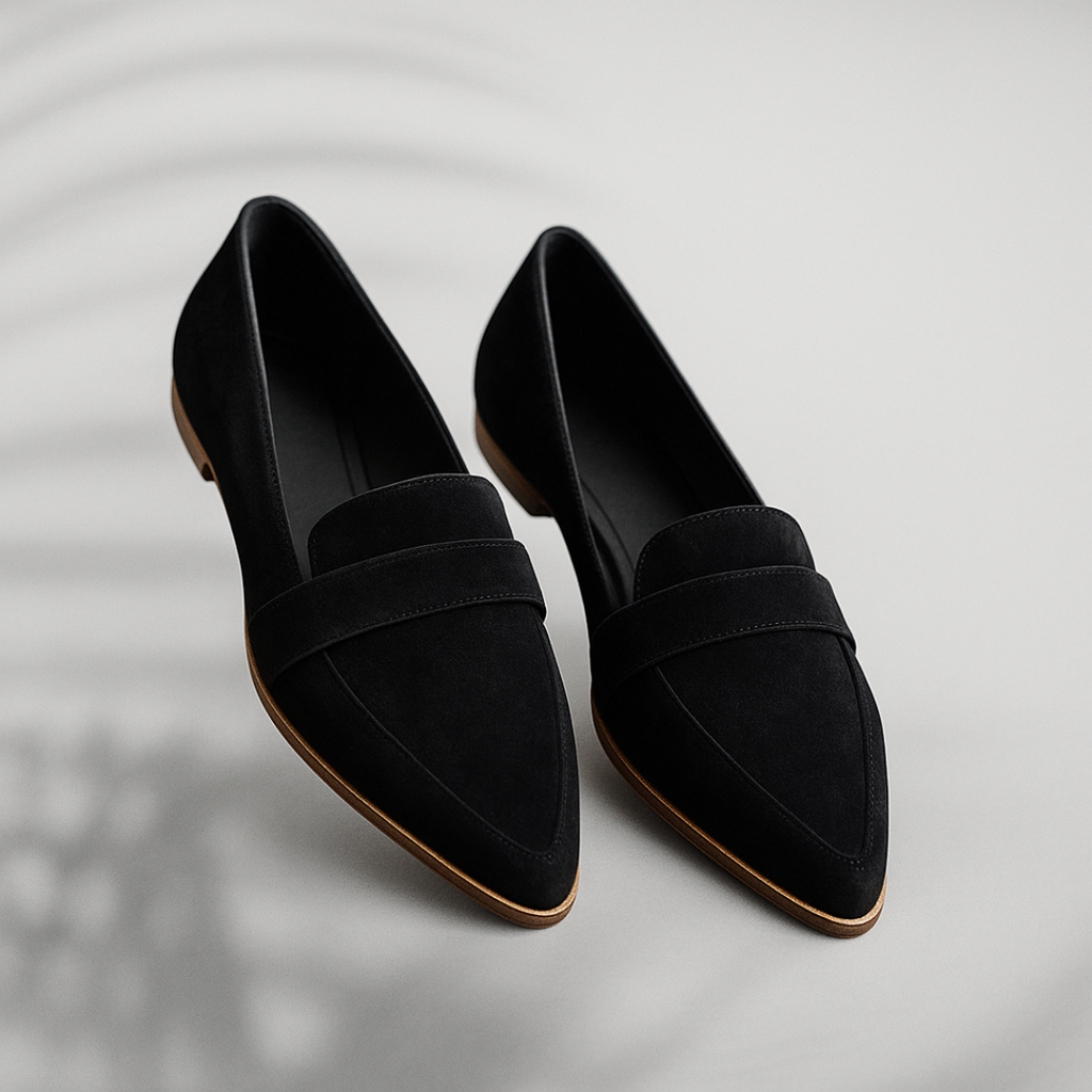 Mocassini classici da donna in camoscio – Calzature eleganti a punta