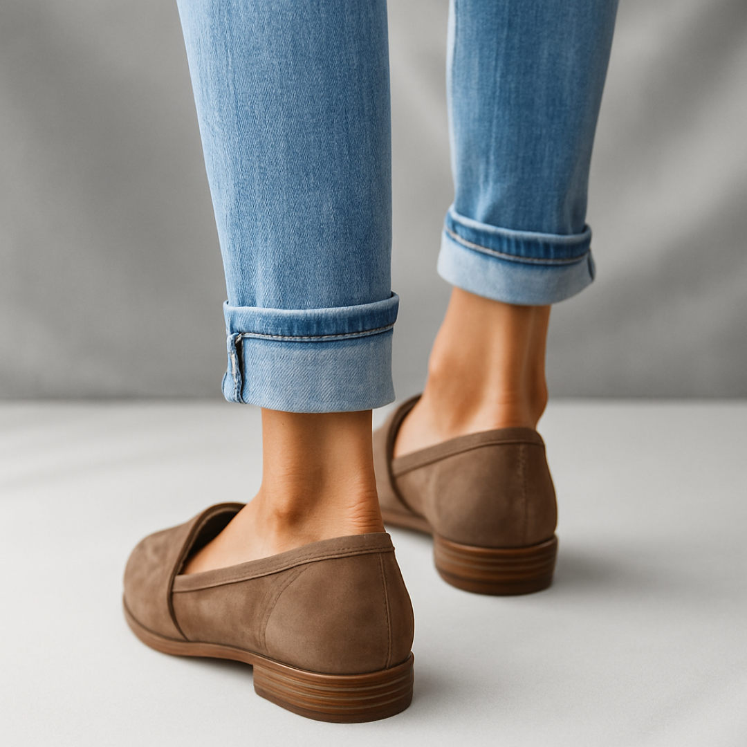 Mocassini classici da donna in camoscio – Calzature eleganti a punta