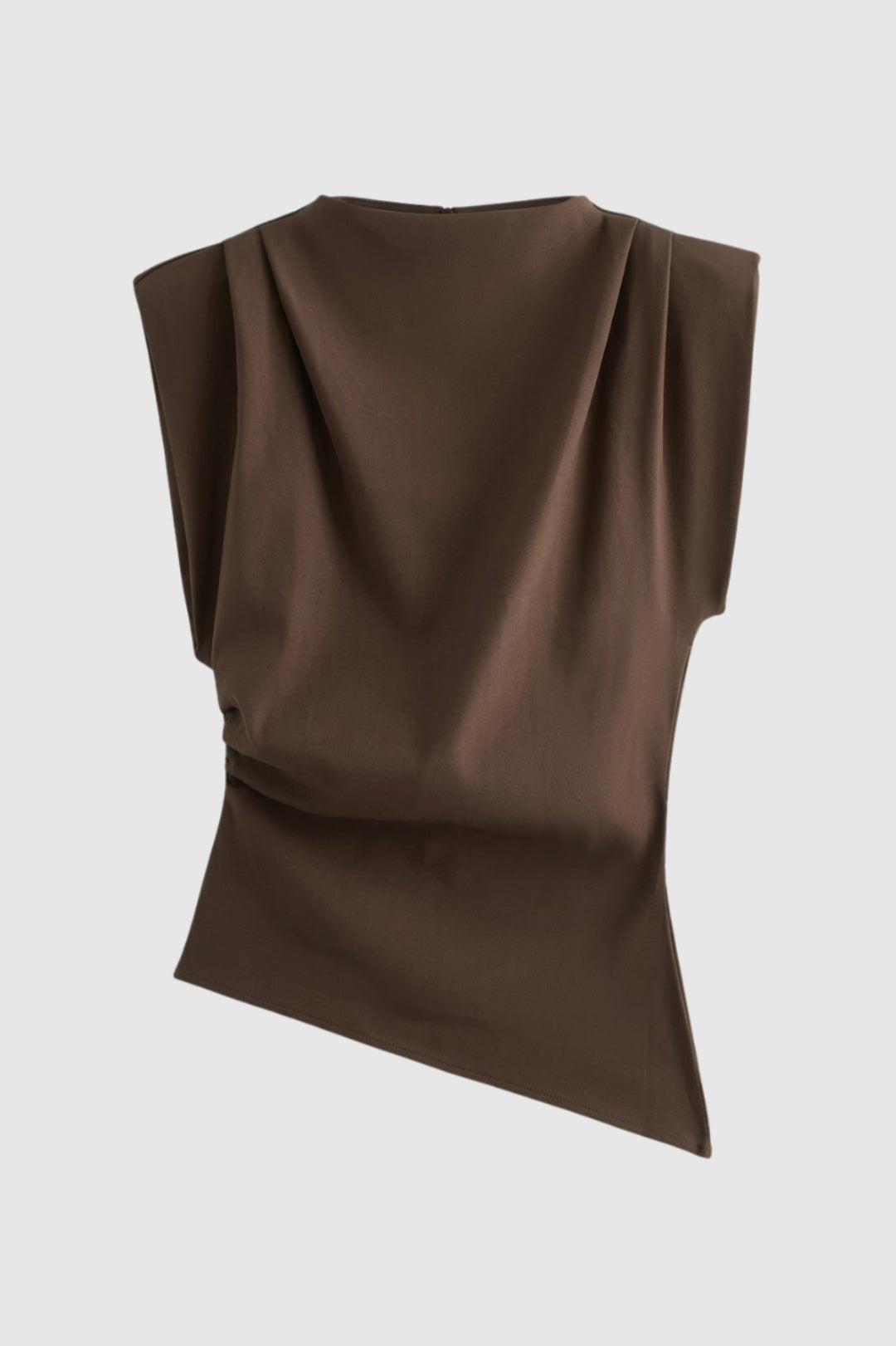 Top da donna drappeggiato senza maniche dal taglio aderente - Elegante e raffinato