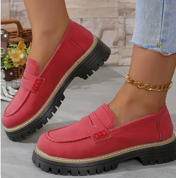 Mocasines de mujer con suela gruesa premium - Zapatos cómodos con tacón grueso