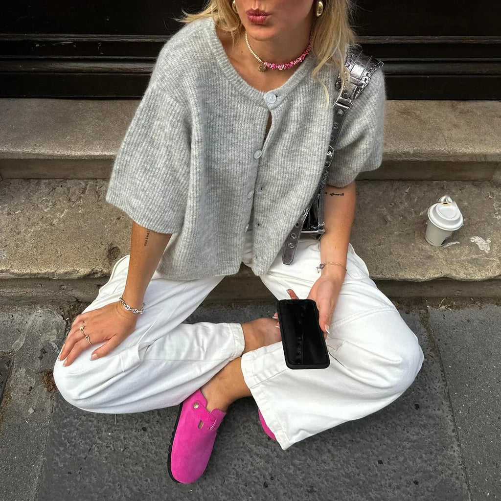 Gilet streetwear pour femme à manches courtes - Moderne et léger