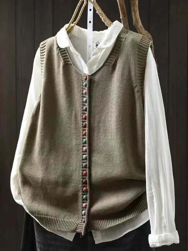 Cardigan da donna ampio – Scollo a V e maniche corte