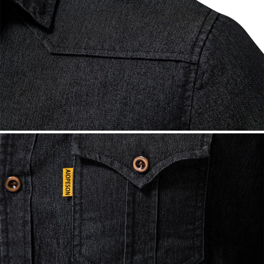 Camicia in denim di cotone da uomo