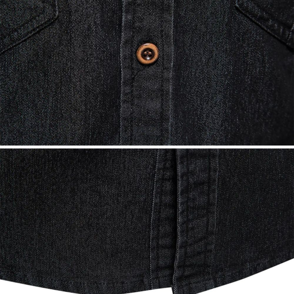 Camicia in denim di cotone da uomo