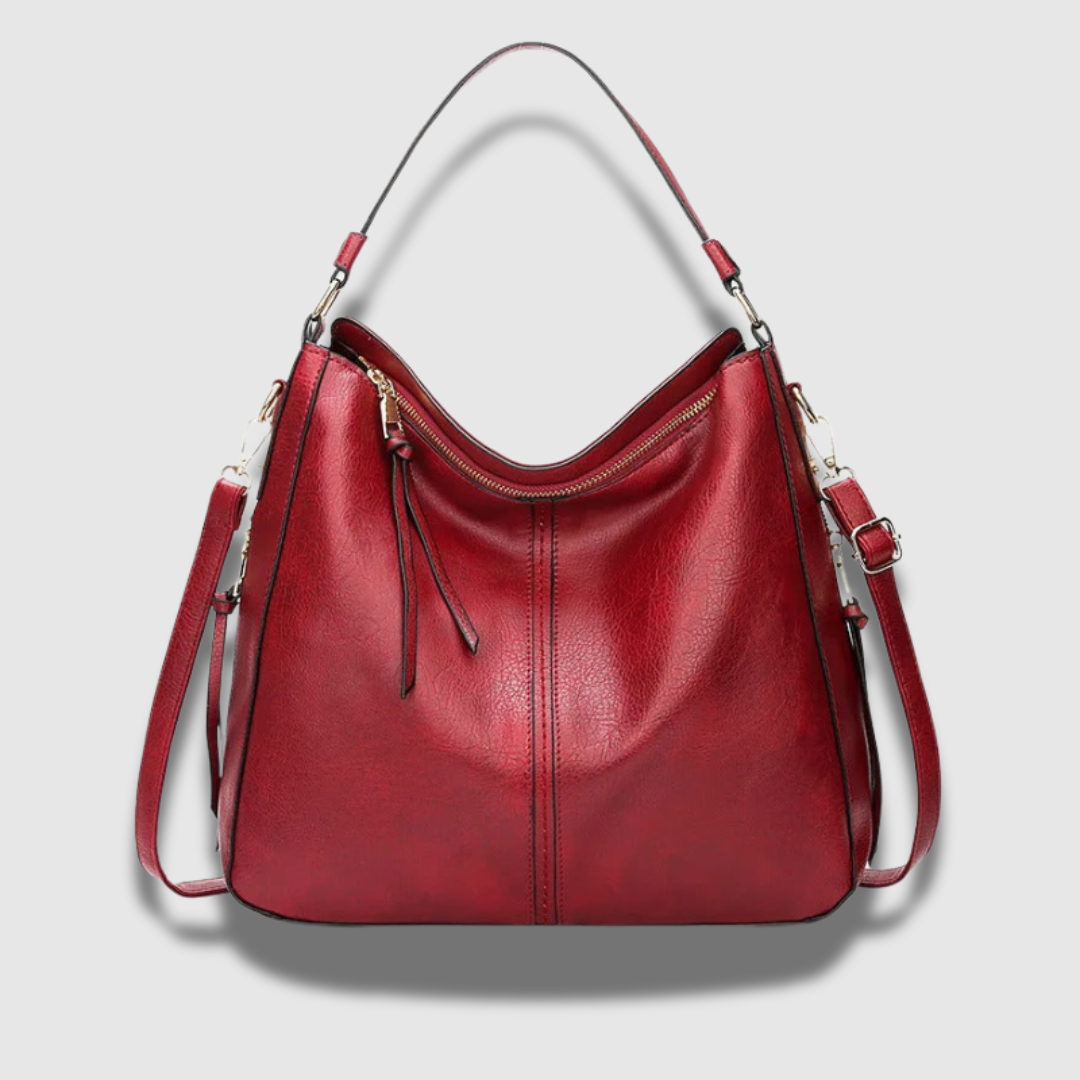 Borsa a tracolla in pelle, spaziosa e chic, con tracolla regolabile