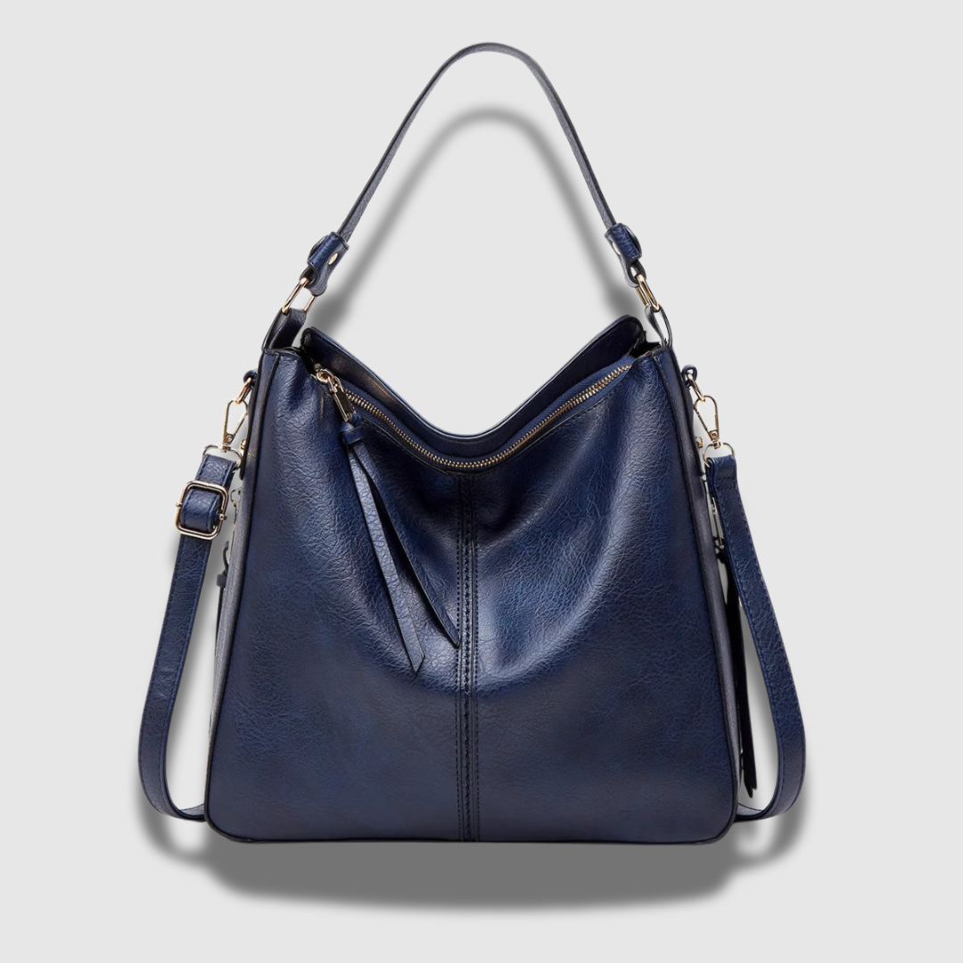 Borsa a tracolla in pelle, spaziosa e chic, con tracolla regolabile