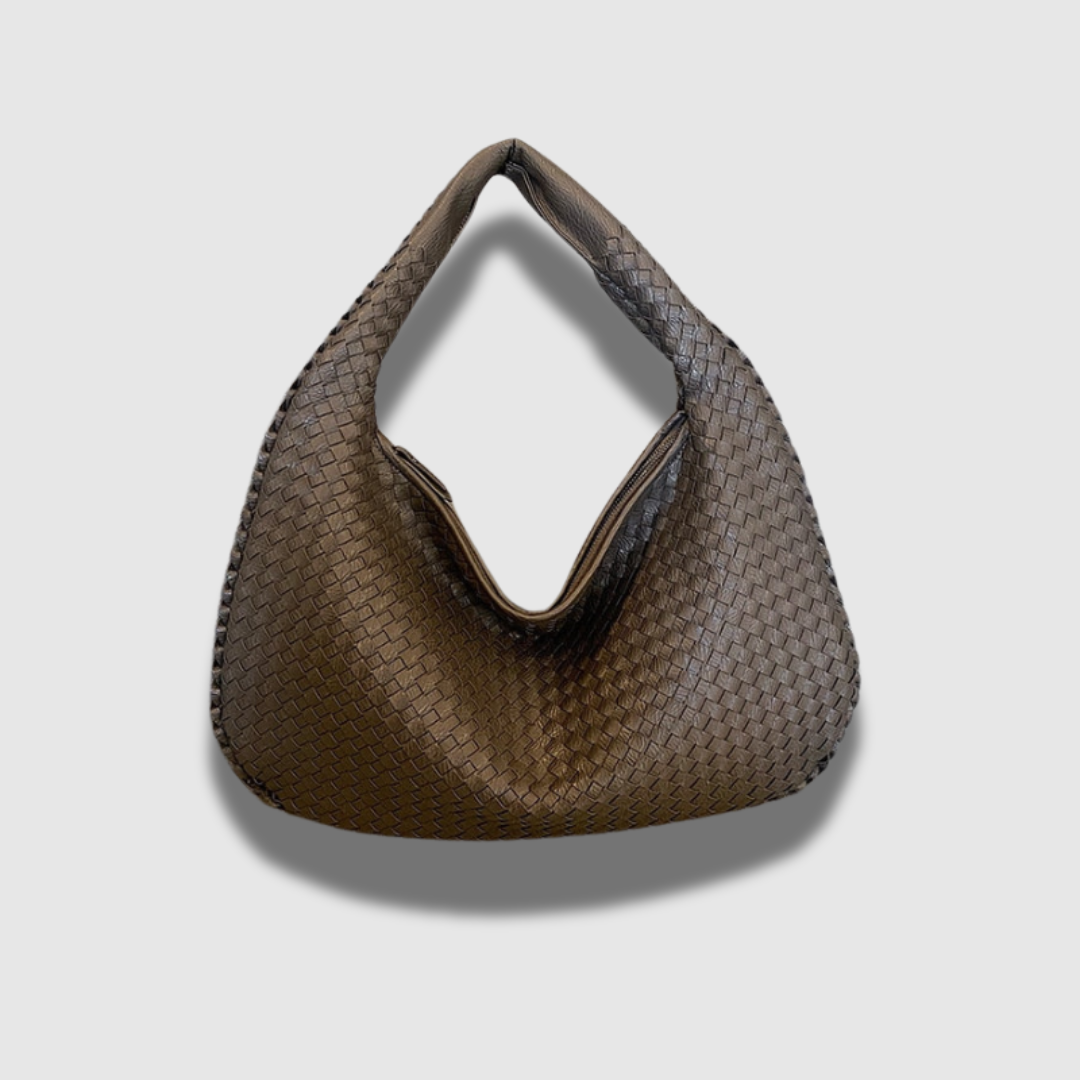 Borsa a tracolla chic in pelle intrecciata senza tempo con finiture di lusso