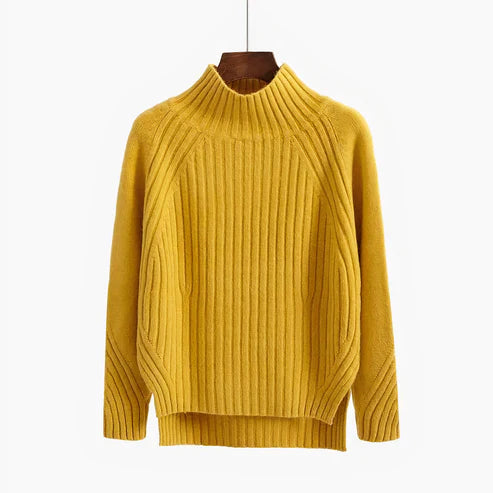 Maglione dolcevita in lana da donna - maglia morbida calda e confortevole