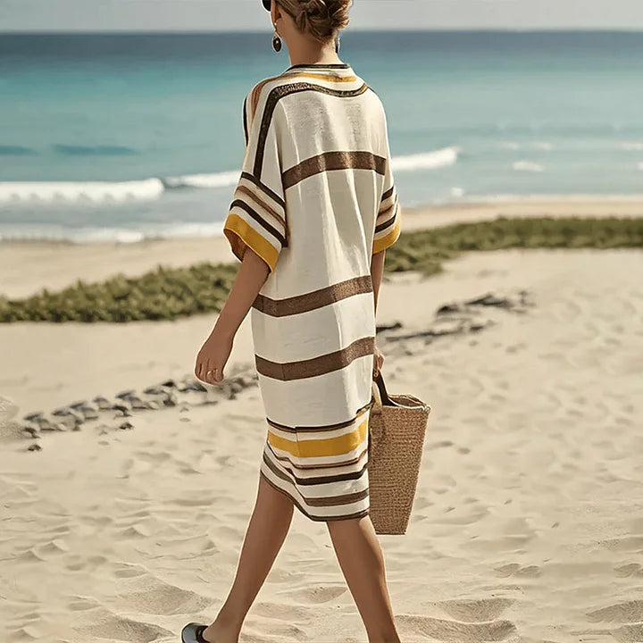 Flowing striped dress for women - Casual elegance