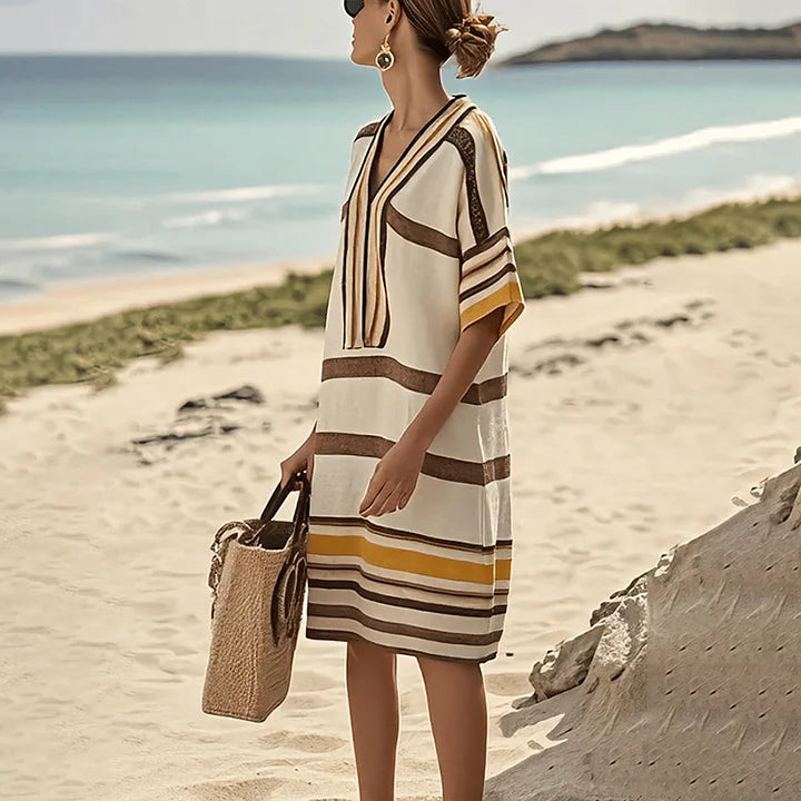 Flowing striped dress for women - Casual elegance