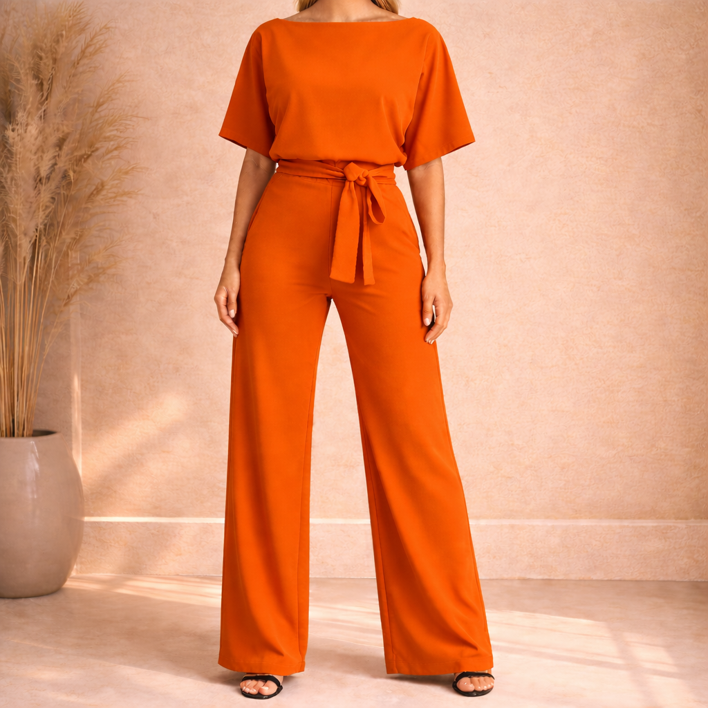 Tuta con fiocco da donna e gamba ampia - Chic e raffinata
