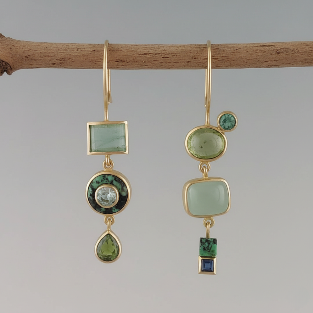 Orecchini Donna Pietra Verde – Stile Vintage Elegante e Raffinato.