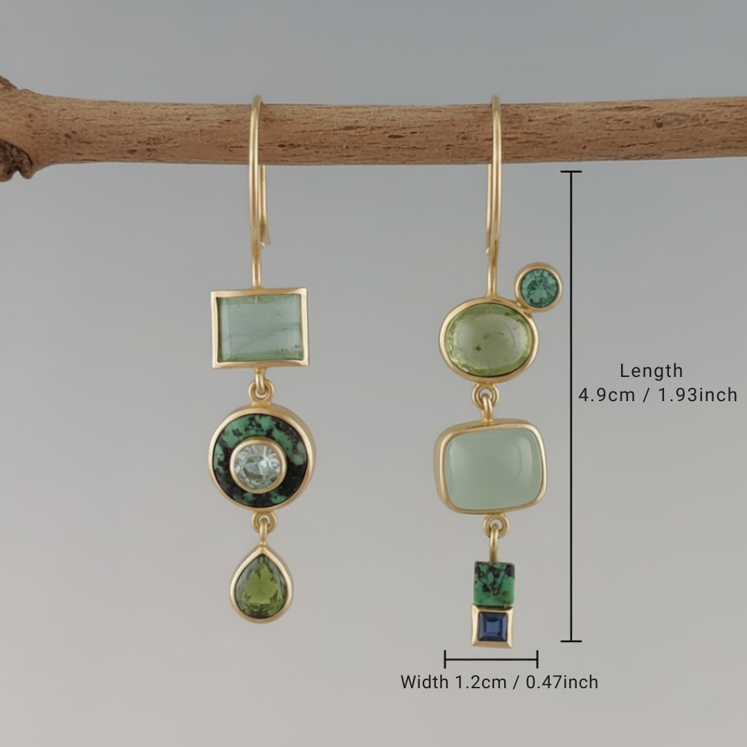 Orecchini Donna Pietra Verde – Stile Vintage Elegante e Raffinato.