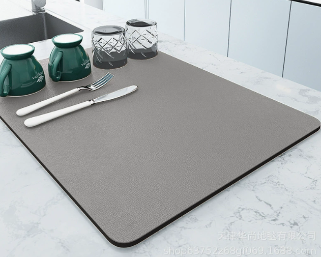 Tappetino asciugapiatti ultra assorbente in diatomite - Asciugatura 10 minuti rapida, Design elegante, 40x30 cm