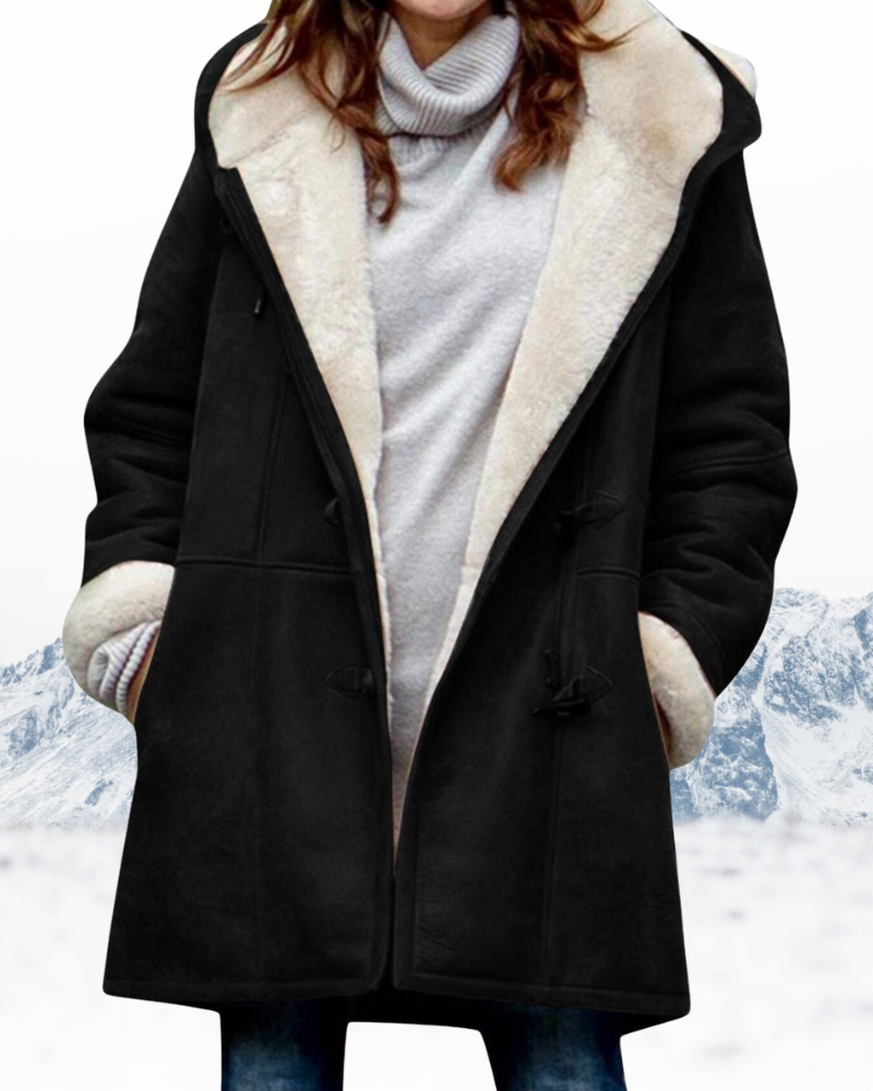 Cappotto Duffle con Cappuccio Morbido da Donna – Cappotto Lungo Invernale Foderato in Pile