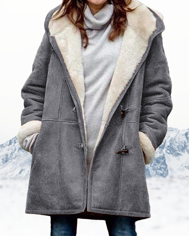 Cappotto Duffle con Cappuccio Morbido da Donna – Cappotto Lungo Invernale Foderato in Pile