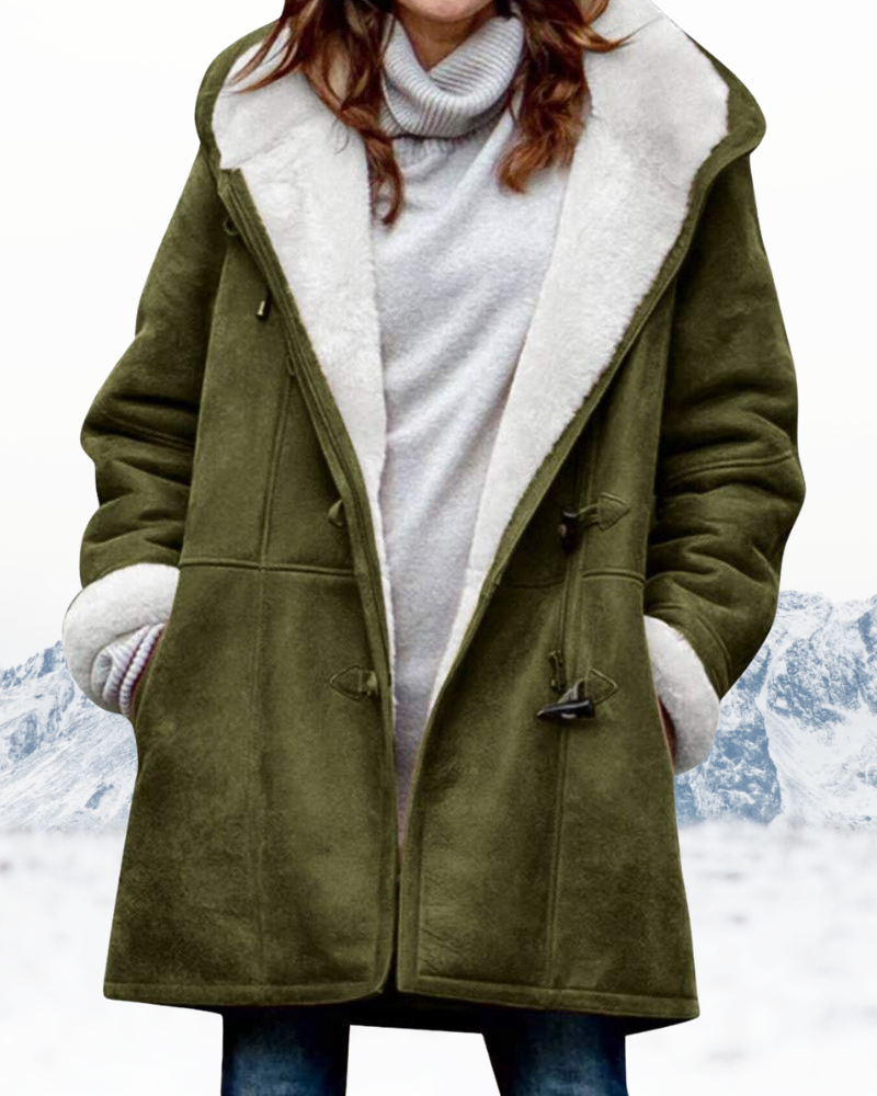 Cappotto Duffle con Cappuccio Morbido da Donna – Cappotto Lungo Invernale Foderato in Pile